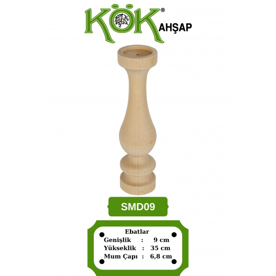 SMD09-35 Дървен свещник