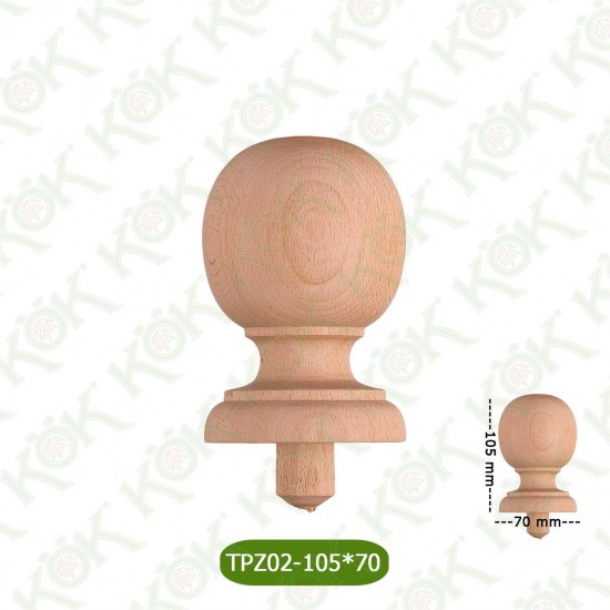 TPZ 02-105*70 мм Дървена топка за парапет