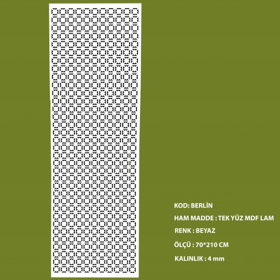 Мдф Решетка 4мм Берлин 70*210см Бял