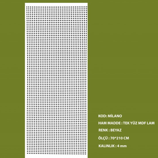 Мдф Решетка 4мм Милано 70*210см Бял
