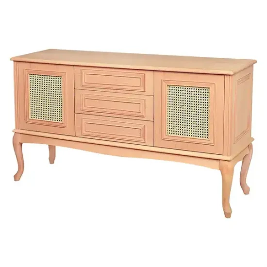 Конзола Lukens с плетен шкаф, 150 см