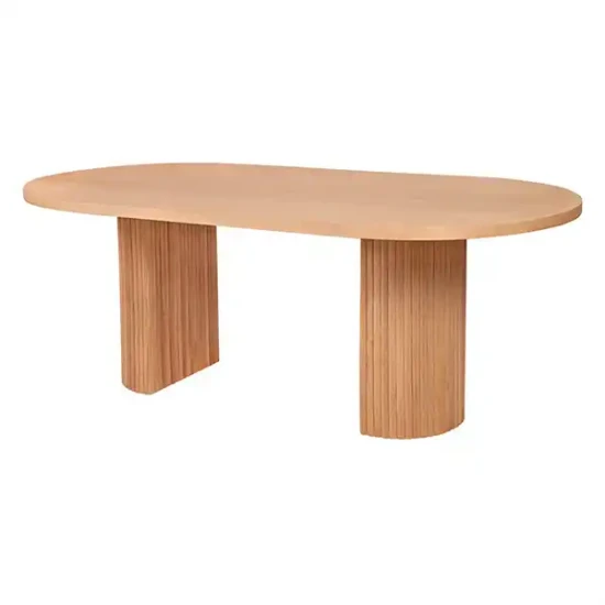 Овална маса с половин крак и оребрена облицовка, 180 см