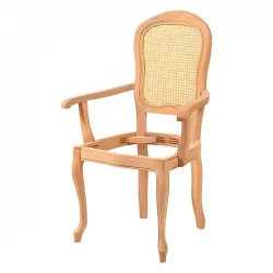 Фотьойл в кънтри стил с плетени подлакътници