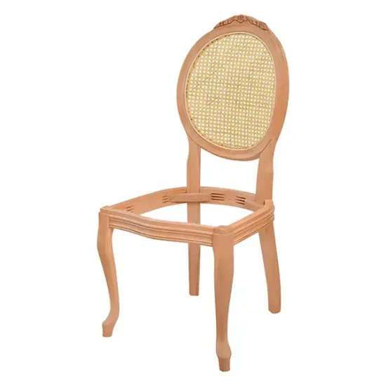 Медальонно оформен резбован плетен стол Lukens