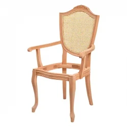 Фотьойл Cup Lukens с резбовани подлакътници от ракита