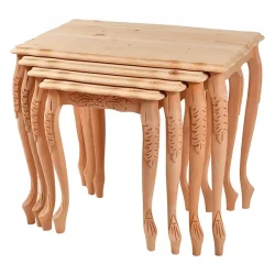 Гнездови масички от резбован смърч в стил Лукенс