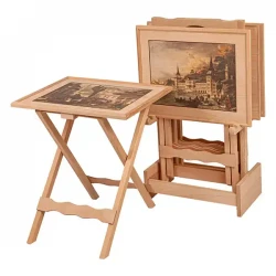 Голяма илюстрирана странична масичка с чанта